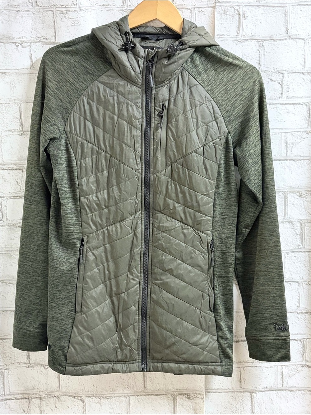Women’s Size Medium Farwest Olive Green Hooded Lightweight Fall Jacket